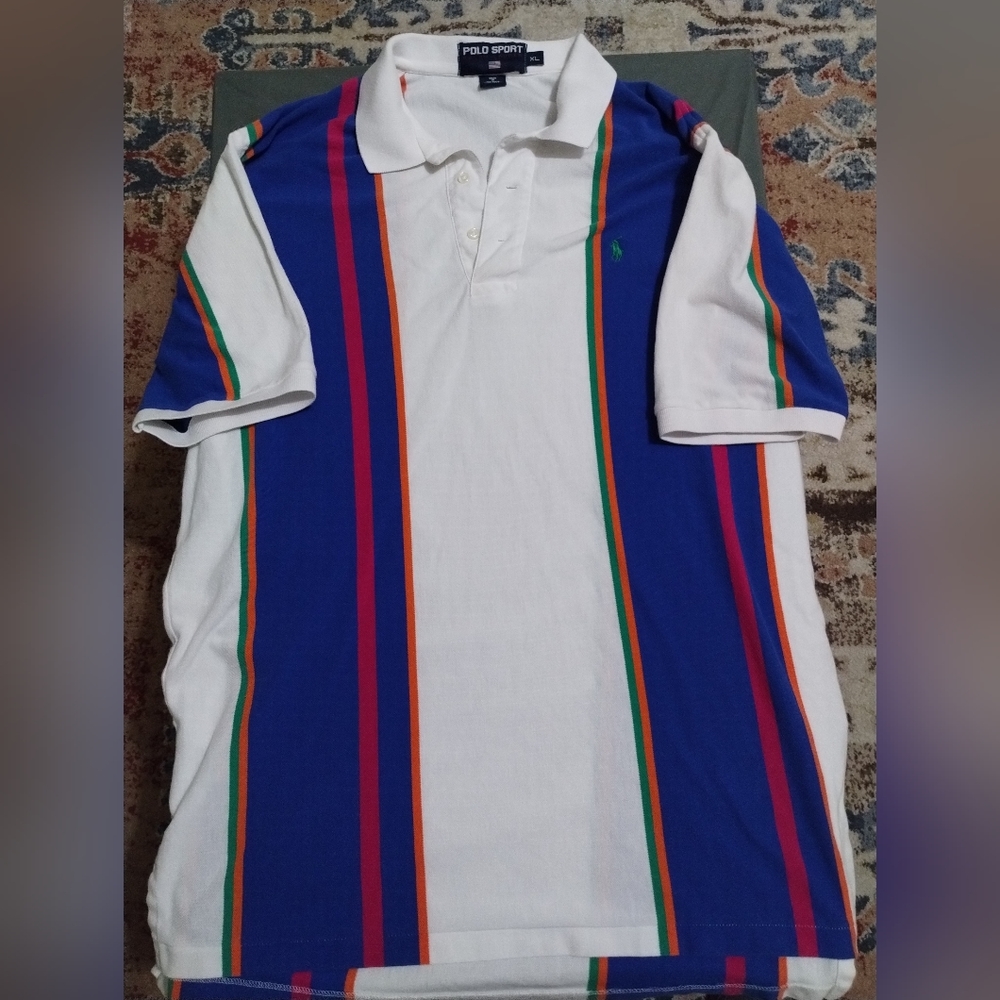 VTG 90s Ralph Lauren Polo Sport Mens Size XL Color Block Striped